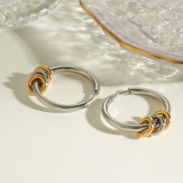 Wholesale Jewelry Stainless Steel Geometric Circle Earrings Electroplated