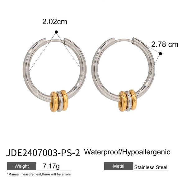 Wholesale Jewelry Stainless Steel Geometric Circle Earrings Electroplated