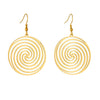 Wholesale Jewelry Stainless Steel Geometric Circle Pendant Earrings Gold Plated