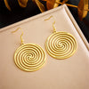 Wholesale Jewelry Stainless Steel Geometric Circle Pendant Earrings Gold Plated
