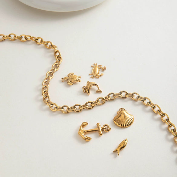 Wholesale Jewelry Stainless Steel Geometric Cross Chain Necklace With Electroplating