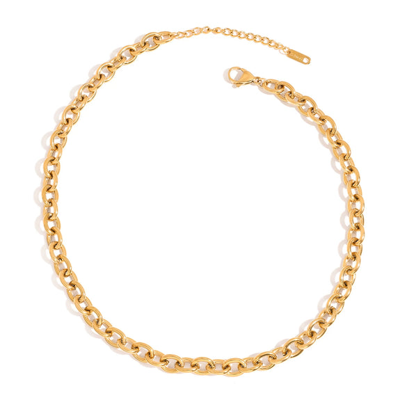 Wholesale Jewelry Stainless Steel Geometric Cross Chain Necklace With Electroplating