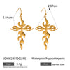 Wholesale Jewelry Stainless Steel Geometric Cross Flame Ear Hook Earrings Electroplated For Women