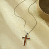 Wholesale Jewelry Stainless Steel Geometric Crossshaped Punk Retro Minimalist Electroplated Necklace