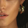 Wholesale Jewelry Stainless Steel Geometric Cshaped Electroplated Earrings