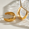 Wholesale Jewelry Stainless Steel Geometric Cshaped Electroplated Earrings