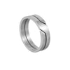 Wholesale Jewelry Stainless Steel Geometric Cut Out Vacuum Electroplated Couple Ring