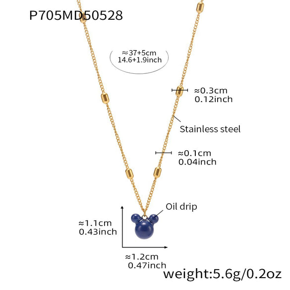 Wholesale Jewelry 316L Stainless Steel Geometric Double Layer Clavicle Necklace Thick Gold Electroplated