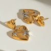 Wholesale Jewelry Stainless Steel Geometric Double Layer Love Earrings With Electroplating