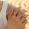 Wholesale Jewelry Stainless Steel Geometric Doublepiece Curved Pleated Ring Electroplated For Women