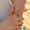 Wholesale Jewelry Stainless Steel Geometric Doublepiece Curved Pleated Ring Electroplated For Women