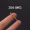 Wholesale Jewelry Stainless Steel Geometric Electroplated Ear Bone Nail Zircon Puncture Earrings Screw Ball Earrings
