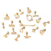 Wholesale Jewelry Stainless Steel Geometric Electroplated Ear Bone Nail Zircon Puncture Earrings Screw Ball Earrings