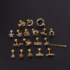 Wholesale Jewelry Stainless Steel Geometric Electroplated Ear Bone Nail Zircon Puncture Earrings Screw Ball Earrings