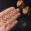 Wholesale Jewelry Stainless Steel Geometric Electroplated Ear Bone Nail Zircon Puncture Earrings Screw Ball Earrings