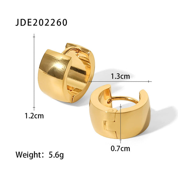 Wholesale Jewelry Stainless Steel Geometric Electroplated Ear Buckle Earrings For Women