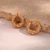 Wholesale Jewelry Stainless Steel Geometric Electroplated Twist Earrings