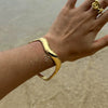 Wholesale Jewelry Stainless Steel Geometric Electroplating Fashion Wave Irregular Bracelet For Women
