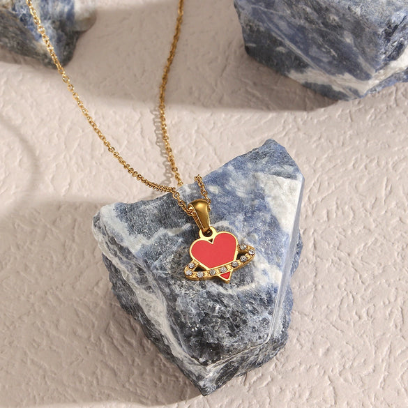 Wholesale Jewelry Stainless Steel Geometric Electroplating Pendant Necklace And Earrings Combination For Women