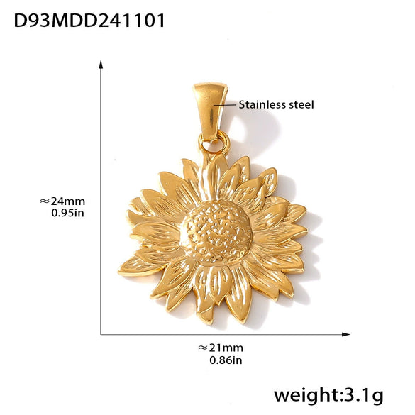 Wholesale Jewelry 316L Stainless Steel Geometric Fashion Pendant Accessories Furnace Vacuum Plating 18K Real Gold