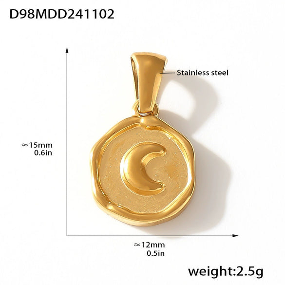 Wholesale Jewelry 316L Stainless Steel Geometric Fashion Pendant Accessories Furnace Vacuum Plating 18K Real Gold