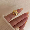 Wholesale Jewelry Stainless Steel Geometric Fivepointed Star Opening Ring Electroplating