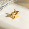 Wholesale Jewelry Stainless Steel Geometric Fivepointed Star Opening Ring Electroplating