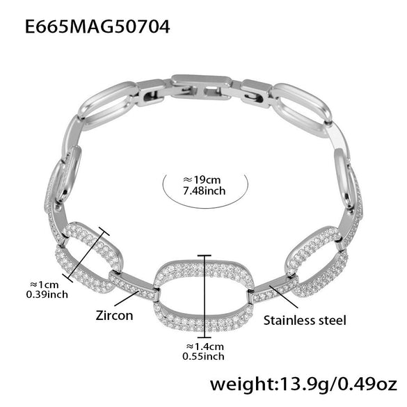 Wholesale Jewelry 316L Stainless Steel Geometric Fourleaf Flower Electroplating Women's Bracelet