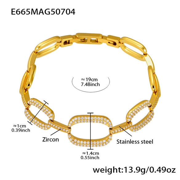 Wholesale Jewelry 316L Stainless Steel Geometric Fourleaf Flower Electroplating Women's Bracelet