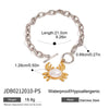 Wholesale Jewelry Stainless Steel Geometric Hammer Crab Pendant Bracelet With Gold And Silver Color Matching Electroplated For Women