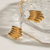 Wholesale Jewelry Stainless Steel Geometric Hammered Electroplated Earrings For Women