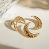 Wholesale Jewelry Stainless Steel Geometric Hammered Half Moon Earrings For Women Electroplated