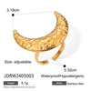 Wholesale Jewelry Stainless Steel Geometric Hammered Half Moon Earrings For Women Electroplated