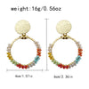 Wholesale Jewelry Stainless Steel Geometric Heart Bohemian Style Electroplated Earrings For Female