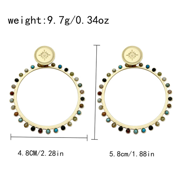 Wholesale Jewelry Stainless Steel Geometric Heart Bohemian Style Electroplated Earrings For Female