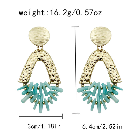 Wholesale Jewelry Stainless Steel Geometric Heart Bohemian Style Electroplated Earrings For Female