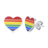 Wholesale Jewelry Stainless Steel Geometric Heartshaped Dripping Oil Earrings