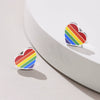 Wholesale Jewelry Stainless Steel Geometric Heartshaped Dripping Oil Earrings