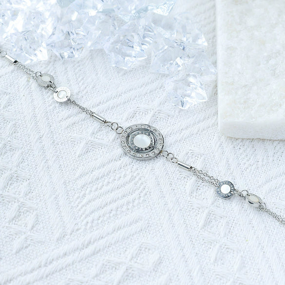 Wholesale Jewelry Stainless Steel Geometric Hollow Electroplated Women's Bracelet