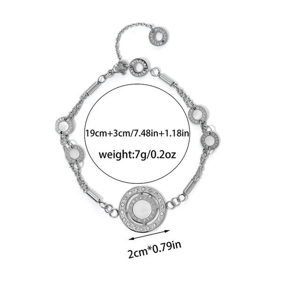 Wholesale Jewelry Stainless Steel Geometric Hollow Electroplated Women's Bracelet