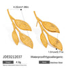Wholesale Jewelry Stainless Steel Geometric Leaf Flower Hammered Electroplated Women's Earrings Ring