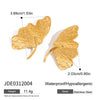 Wholesale Jewelry Stainless Steel Geometric Leaf Flower Hammered Electroplated Women's Earrings Ring