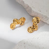 Wholesale Jewelry Stainless Steel Geometric Lotus Leaf Stitching Electroplated Earrings For Women