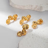 Wholesale Jewelry Stainless Steel Geometric Lotus Leaf Stitching Electroplated Earrings For Women