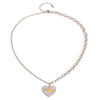 Wholesale Jewelry Stainless Steel Geometric Love Pendant Necklace With Electroplating And Gold And Silver Color Matching