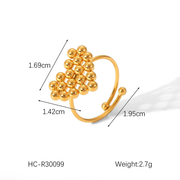 Wholesale Jewelry Stainless Steel Geometric Love Ring Electroplated For Women