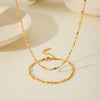Wholesale Jewelry Stainless Steel Geometric Melon Seed Chain Electroplating Women's