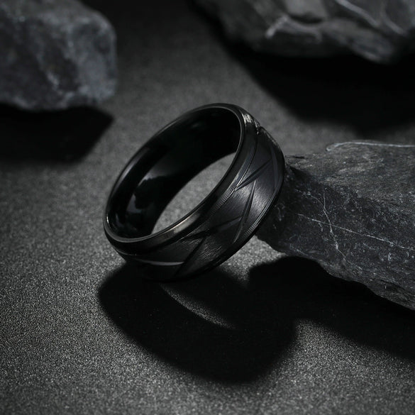 Wholesale Jewelry Stainless Steel Geometric Men's Ring Electroplated