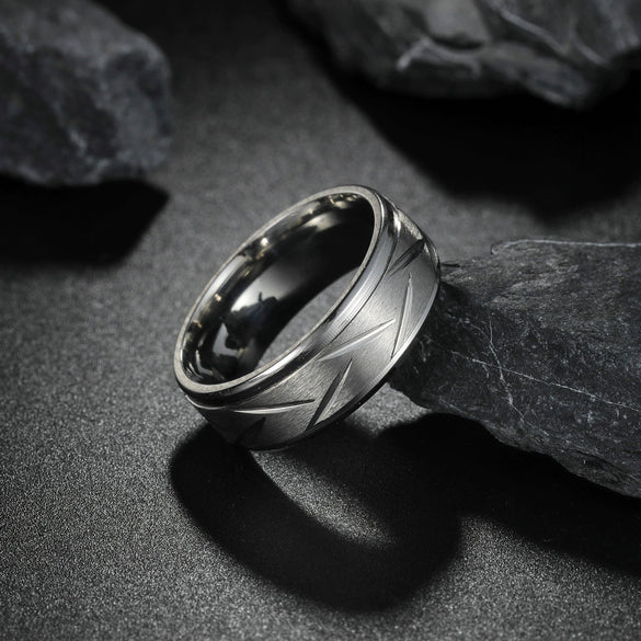 Wholesale Jewelry Stainless Steel Geometric Men's Ring Electroplated
