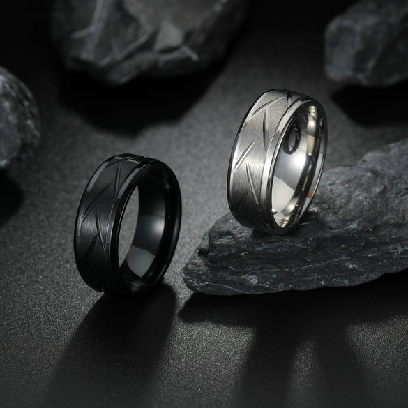 Wholesale Jewelry Stainless Steel Geometric Men's Ring Electroplated